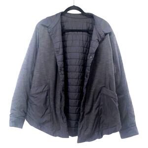 LULULEMON WOMENS 10 BLACK GRAY REVERSIBLE SWITCH PLEASE SHACKET SHIRT JACKET